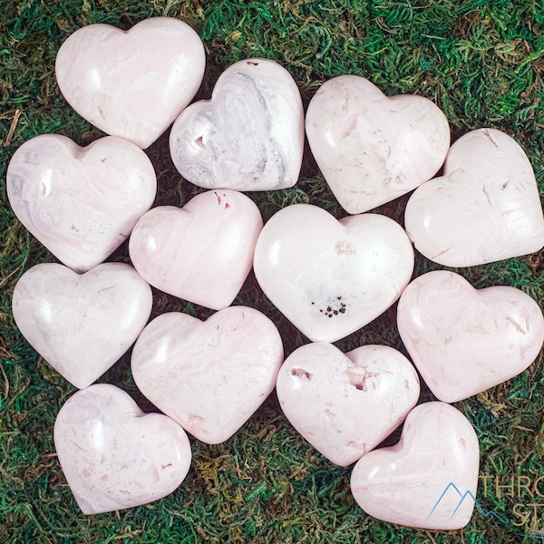 MANGANO CALCITE Crystal Heart, Pitted - Self Care, Mom Gift, Home Decor, Healing Crystals and Stones, E1888