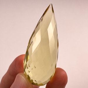 Faceted CITRINE Crystal Carving  :  27.9 Gram Authentic Gemstone, Yellow Birthstone, Healing Stone,  53652