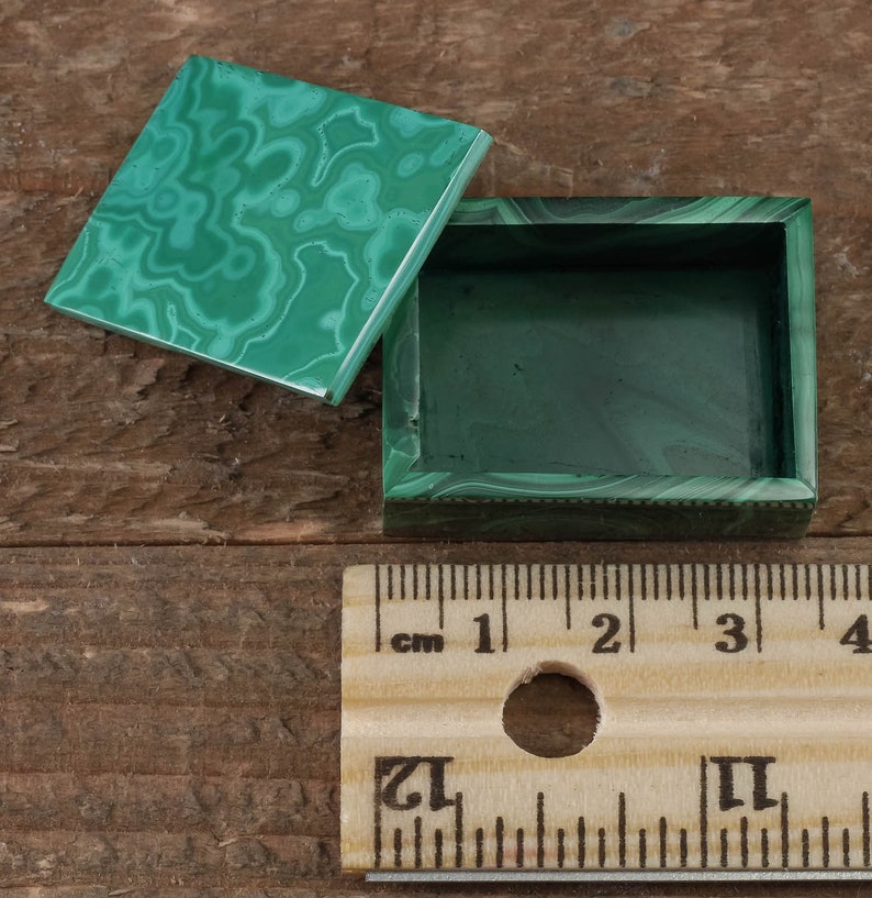 Jewelry Organizer 1.3 Inch MALACHITE Jewelry Box with Lid from Congo Ring Dish 36373 AA Quality Malachite Box Jewelry Holder Africa