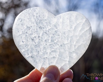 SELENITE Charging Plate - White Heart - Selenite Plate, Crystal Charging Plate, Crystal Tray, E1913