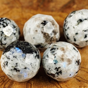 Rainbow MOONSTONE Crystal Faceted Sphere - Crystal Ball, Housewarming Gift, Home Decor, E2062