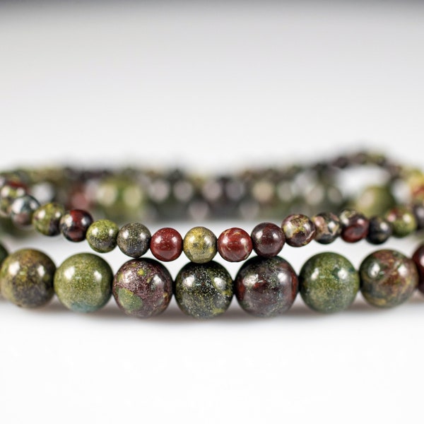 DRAGONS BLOOD JASPER Crystal Bracelet - Round Beads - Beaded Bracelet, Handmade Jewelry, Healing Crystal Bracelet, E0615