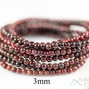 GARNET Crystal Bracelet Round Beads Beaded Bracelet, Birthstone Bracelet, Handmade Jewelry, Healing Crystal Bracelet, E0597 image 7