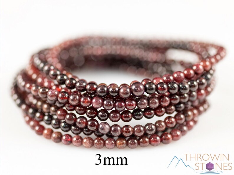 GARNET Crystal Bracelet Round Beads Beaded Bracelet, Birthstone Bracelet, Handmade Jewelry, Healing Crystal Bracelet, E0597 image 7