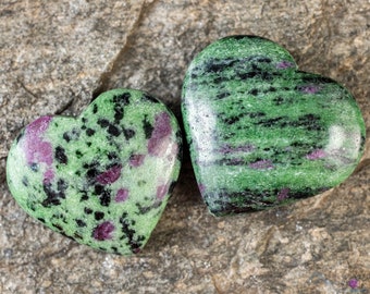 RUBY ZOISITE Crystal Heart - Self Care, Mom Gift, Home Decor, Healing Crystals and Stones, E2173