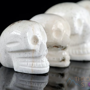SCOLECITE Crystal Skull - Gothic Home Decor, Memento Mori, Halloween Decor, E1668