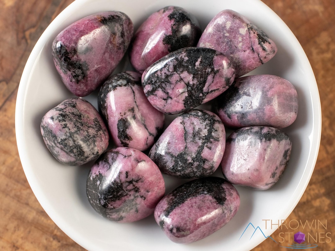 RHODONITE Tumbled Stones - Tumbled Crystals, Self Care, Healing ...