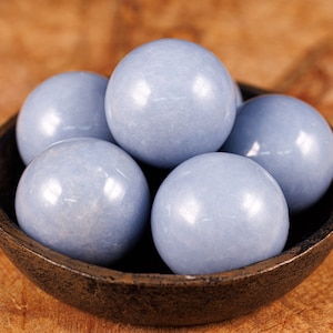 ANGELITE Kristallkugel - Kristallkugel, Einweihungsgeschenk, Wohnkultur, E0229