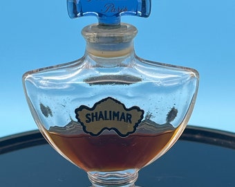 Vintage Guerlain Paris Shalimar  1/3 oz  Bottle  Fan Stopper