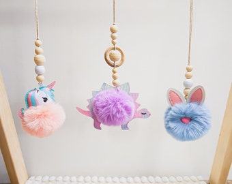 Baby Activity Gym Toys | Animal Baby Gym | Wooden Hanging Toys | Boho Play Gym Toys | Hanging Toys | Baby Shower Gift | Neutral Theme