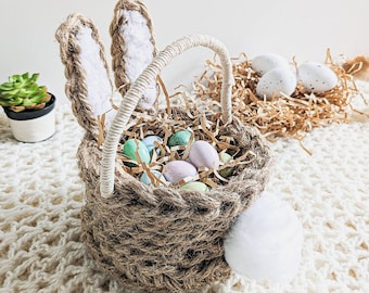 Handcrafted Crochet Easter Basket: Perfect for Egg Hunts! Easter Bunny Basket, Kids Easter Hunt