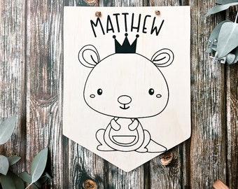 Adorable Kangaroo-Inspired Personalised Australian Animal Sign - Perfect for Your Little Explorer's Nursery