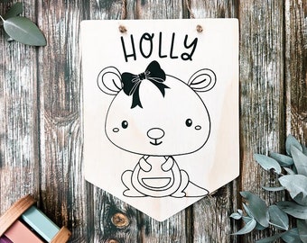 Adorable Kangaroo-Inspired Personalised Australian Animal Sign - Perfect for Your Little Explorer's Nursery