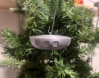 UFO Patent Christmas Ornament Discopter US2377835A Vintage Aviation Invention Holiday Tree Decor