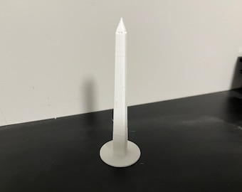 Washington Monument Statue, 3D Printed, (4" Size Shown)(Not a toy)