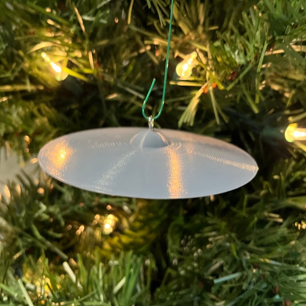 1948 Aztec New Mexico UFO Replica Christmas Tree Ornament - Remember the Aztec Enigma (Gray)(Plastic)