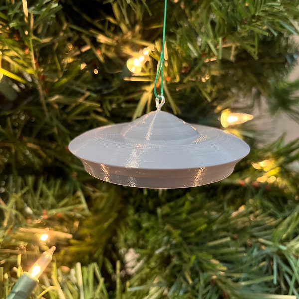 1970s DAL Beamship UFO Replica Christmas Tree Ornament - Explore Cosmic Mysteries Inspired by Billy Meier (Gray)(Plastic)