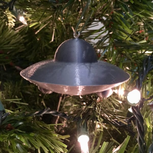 1989 Woonsocket RI UFO Ornament (Gray)(Plastic)