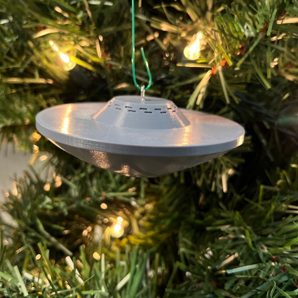 1967 Falcon Lake UFO Incident Replica Christmas Tree Ornament - Commemorate a Close Encounter with the Unknown (Gray)(Plastic)