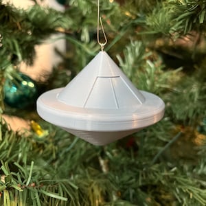 1954 Jesse Rostenburg UFO Replica Christmas Tree Ornament - Journey to the Mysteries of Mid-Century Skies (Gray)(Plastic)