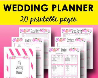 wedding planner printable wedding planning pages do it etsy