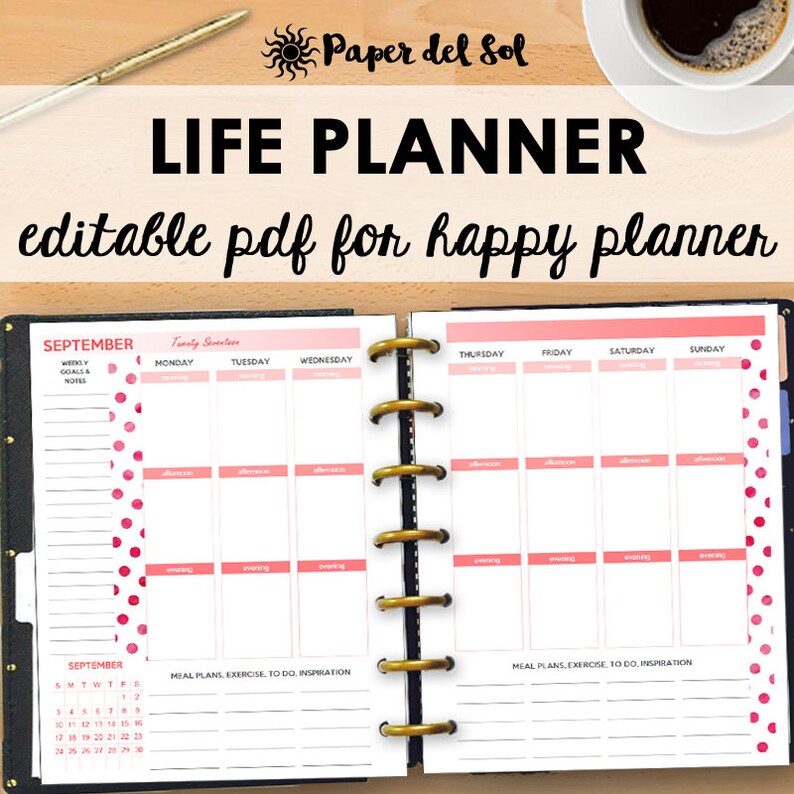 Printable Happy Planner Classic Weekly Planner Pages Arc Etsy