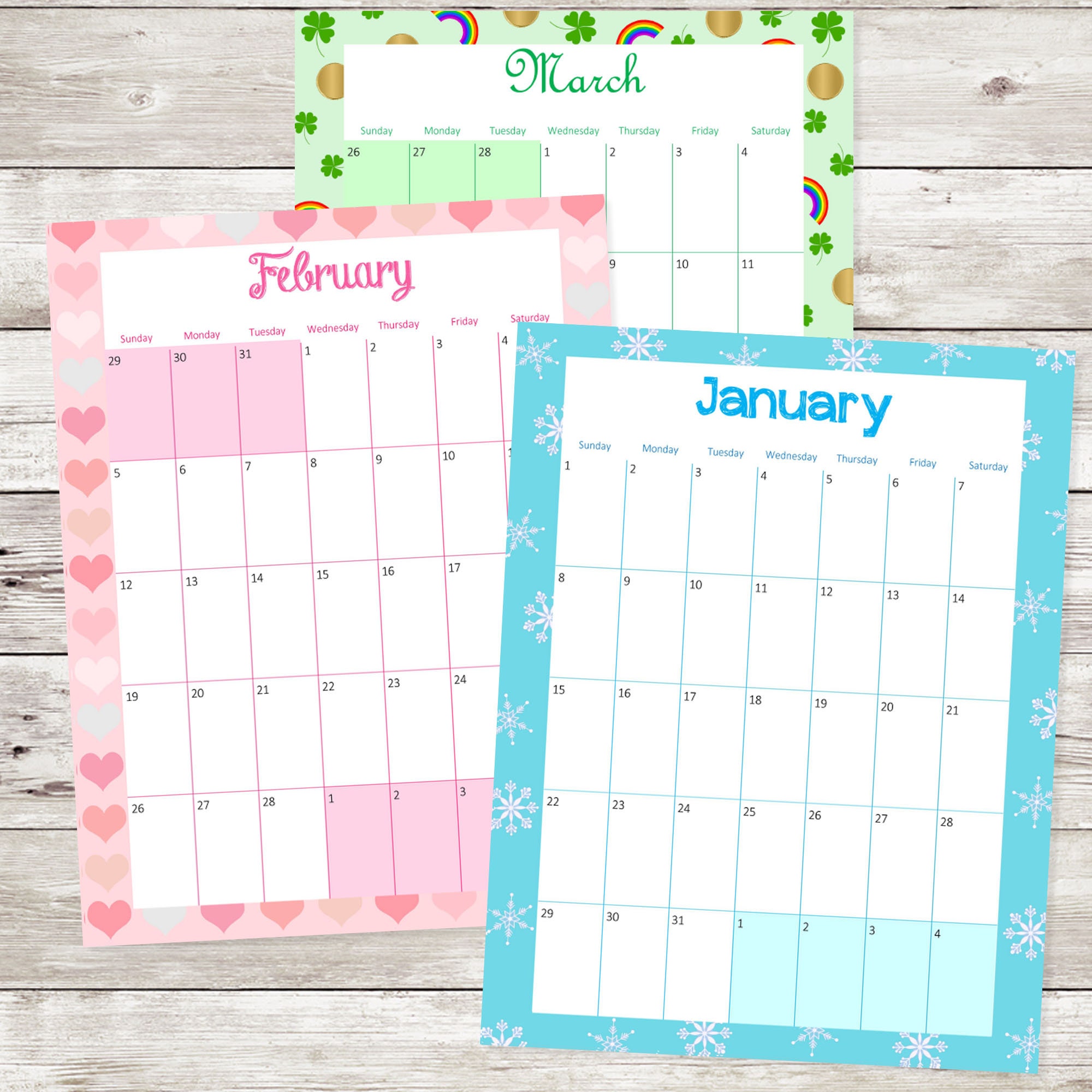 Printable Desk Calendar 2023 Wall Calendar Printable Monthly Etsy