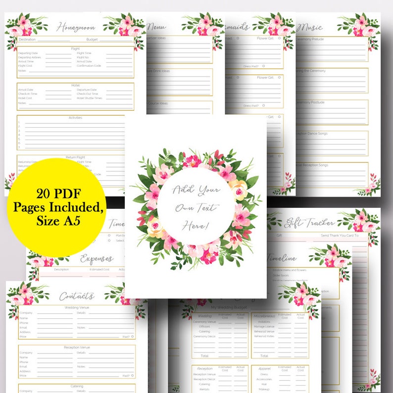 Etsy Wedding Planning Template Etsy Wedding Planning Template