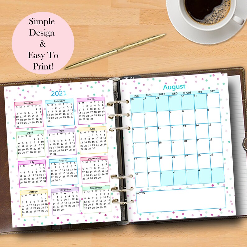 Academic Planner 2020 2021 Monthly Planner Inserts Student | Etsy