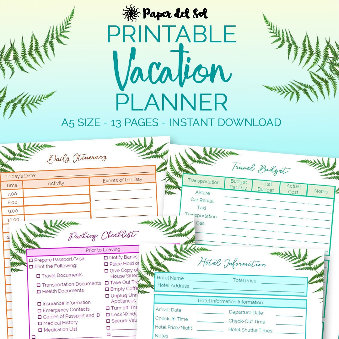 Road Trip Travel Planner Travel Planner Printable Travel Itinerary Printable Road | Etsy