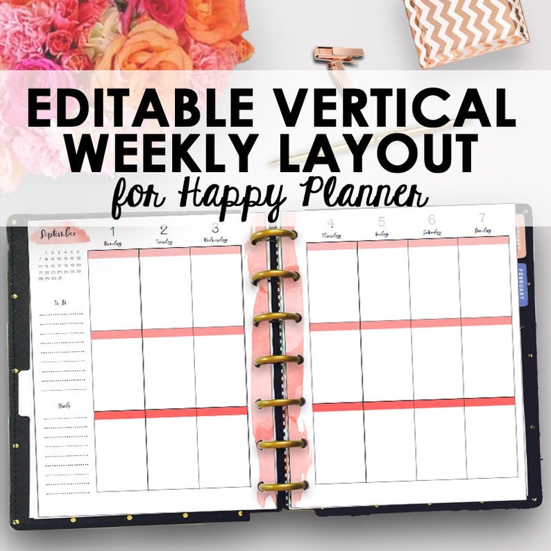 happy planner vertical weekly planner inserts classic