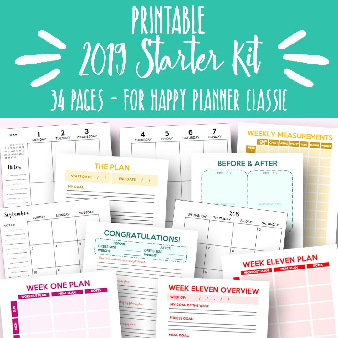 Happy Planner Fitness Journal and Weight Loss 2019 Happy Etsy