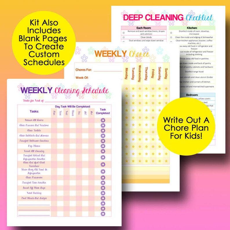 Cleaning Planner Printable Cleaning Schedule Home Organizer Etsy Cleaning Planner Printable Cleaning Schedule Home Organizer Etsy