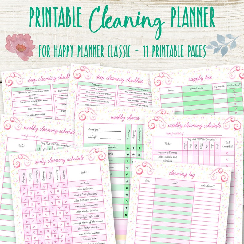 Cleaning Schedule for Happy Planner Cleaning Planner | Etsy