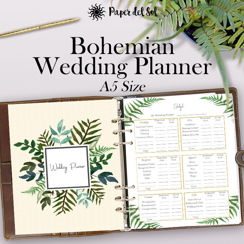 Filofax Wedding Planner Inserts Wedding Planner Filofax A5 Etsy