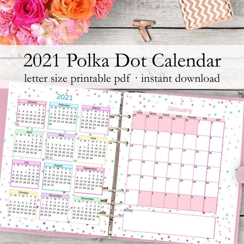 2021 monthly planner printable monthly calendar 2021 etsy