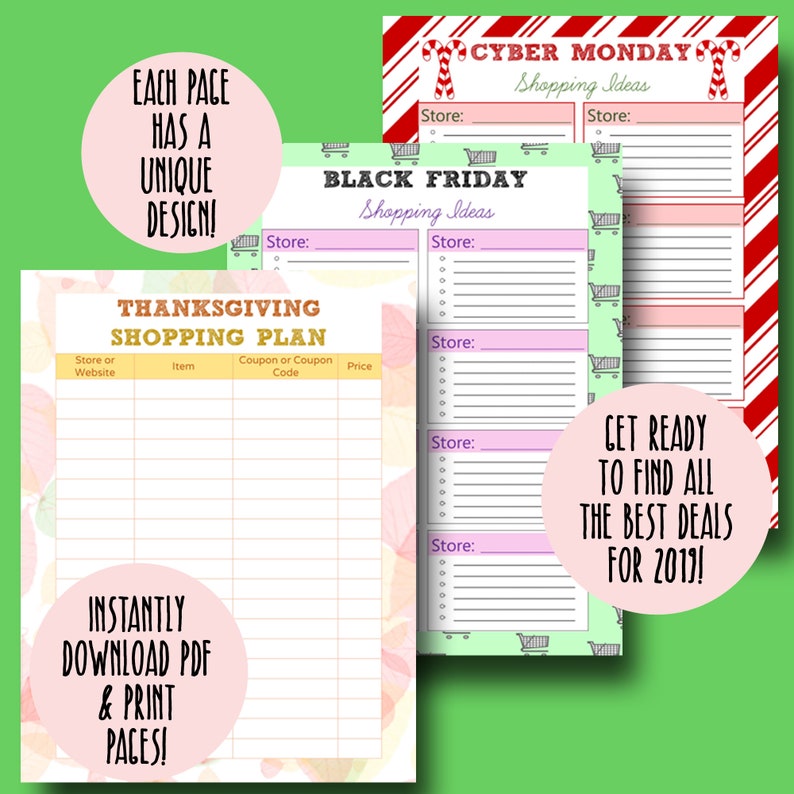 Black Friday Planner Printable A5 Cyber Monday Planner Pages | Etsy