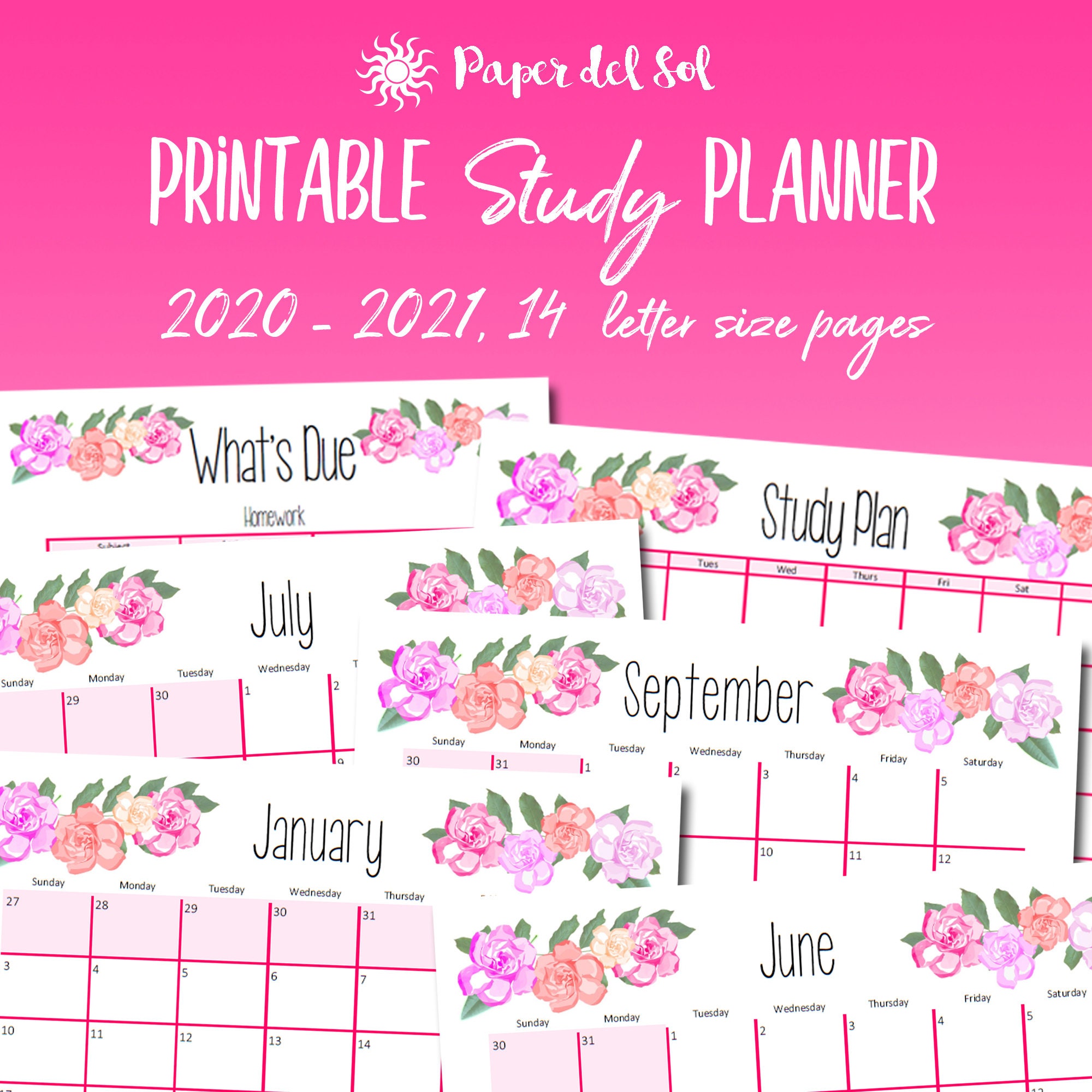 Student Planner 2020 2021 Academic Planner 2020 2021 Planner | Etsy