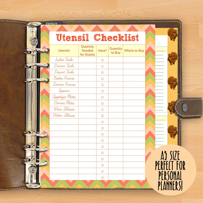 Thanksgiving Planner Printable Holiday Planner Printables Etsy