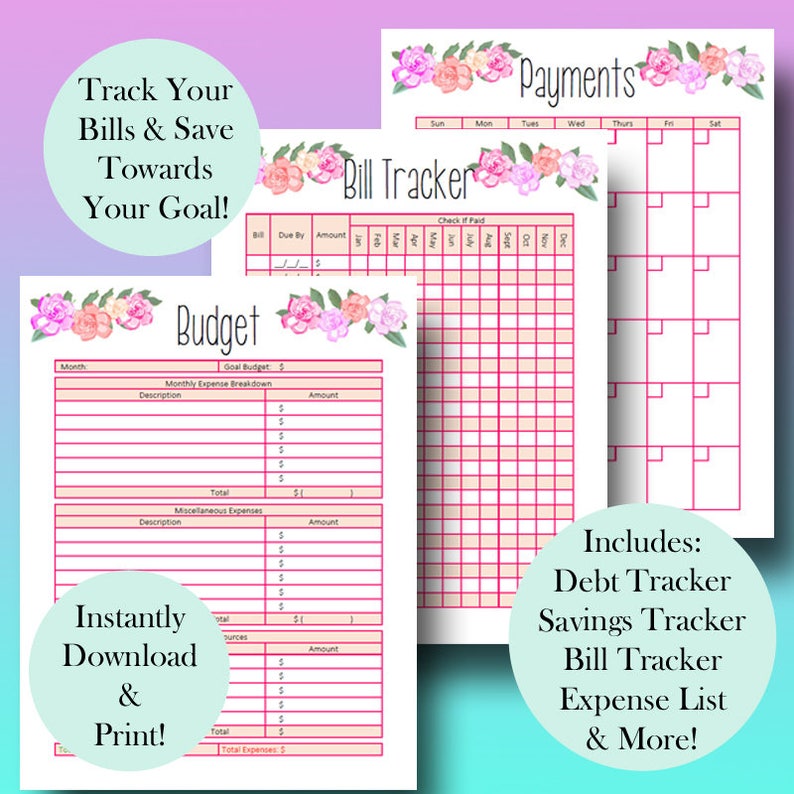 A5 Budget Planner A5 Financial Sheets Monthly Budget | Etsy