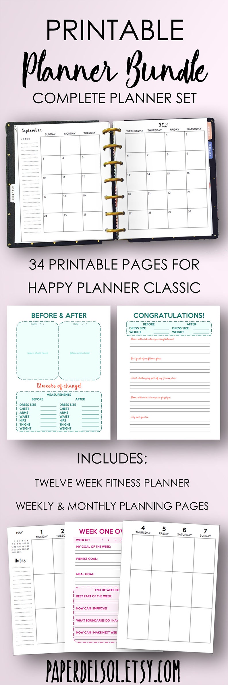 Happy Planner 2023 Weight Loss Fitness Planner Printable - Etsy