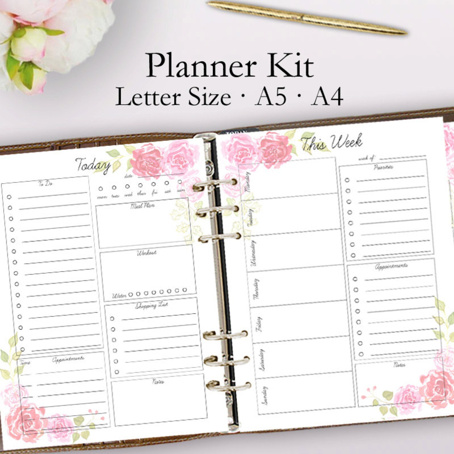 2023 Planner Printable Daily Planner Pages Weekly Planner Etsy Canada