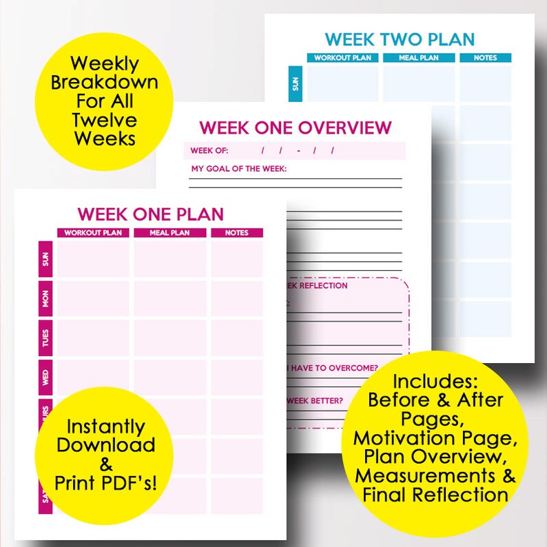 Happy Planner Fitness Journal and Weight Loss Planner for Etsy