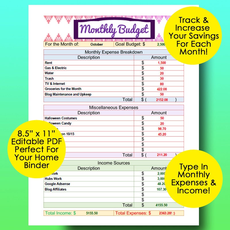 2019 budget planner 2019 budget planner
