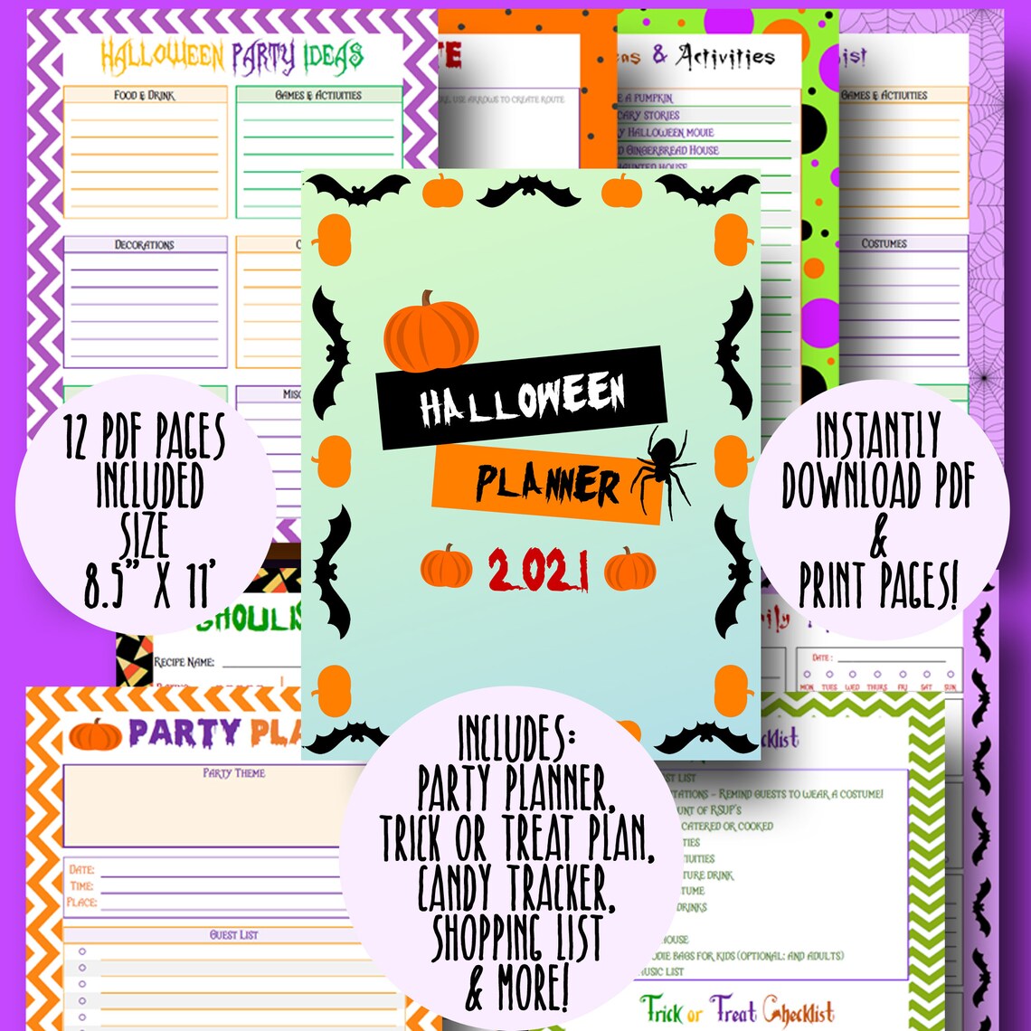 Halloween Planner Printable Halloween Party Planning Kit Etsy