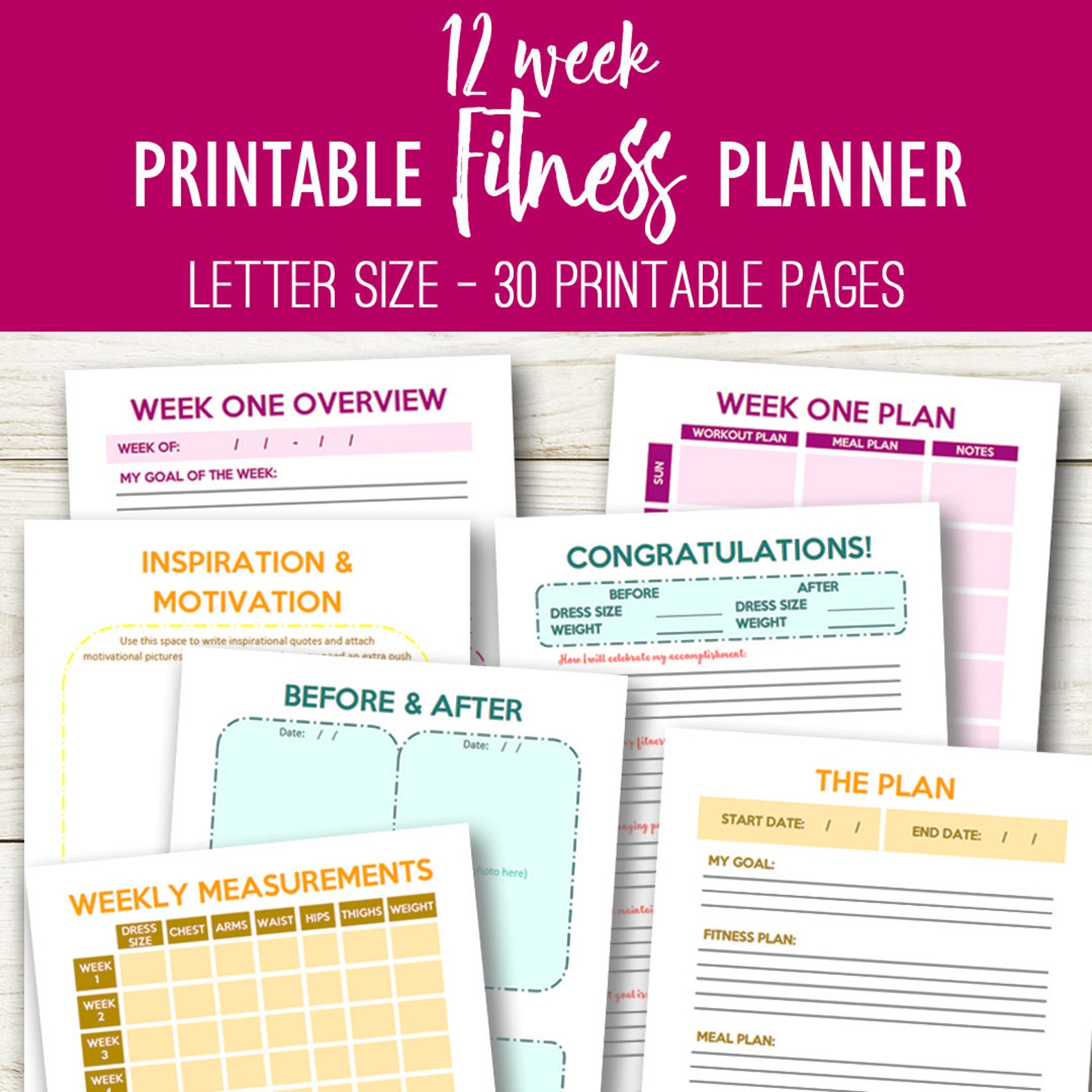 weight-loss-planner-workout-planner-printable-fitness-etsy