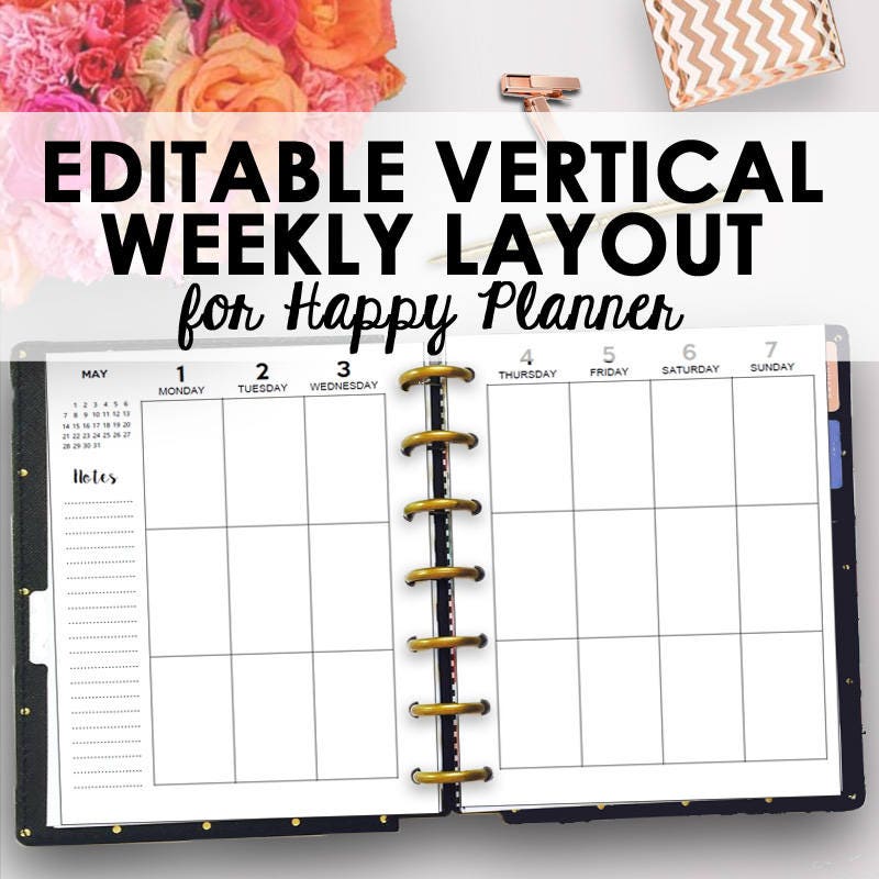 Happy Planner Big Weekly Vertical Undated Happy Planner Big Week 