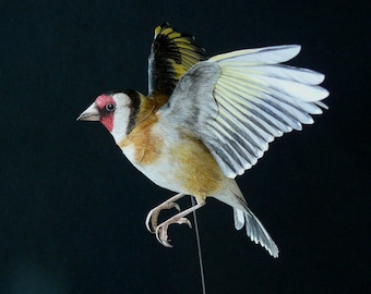 Flying Goldfinch, made of paper