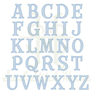 Clara Diamond Filled Fishtail Embroidery BX Font. Satin Stitch Monogram Alphabet in 1.5", 2.5", 3.5" & 4.5" Sizes for Machine Embroidery