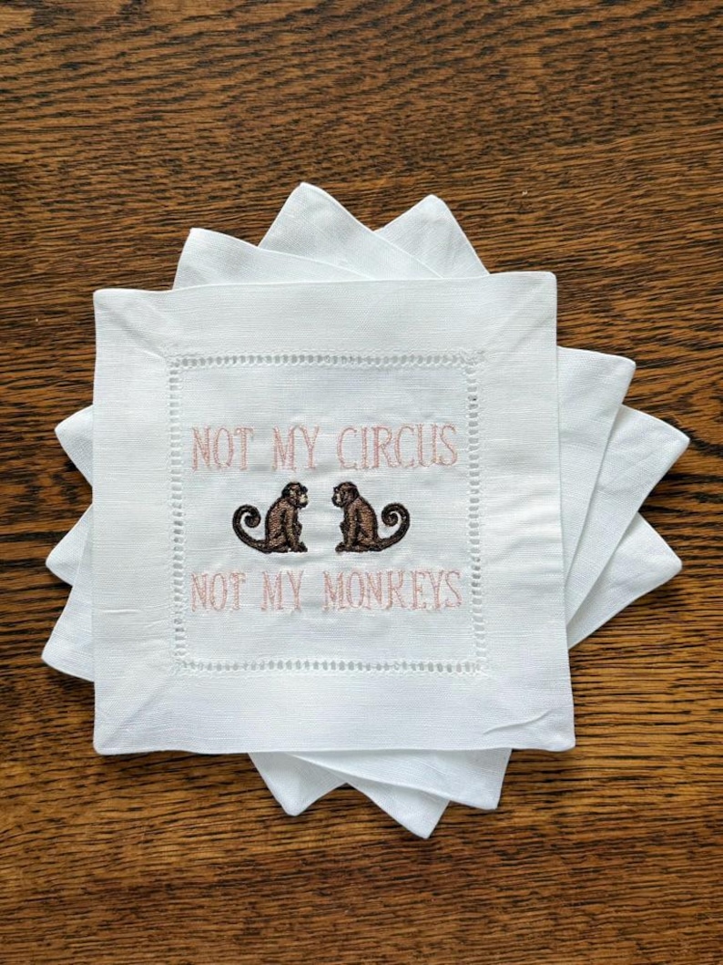 SaulStitchHouse Linen Cocktail Napkins - Thumbnail 2